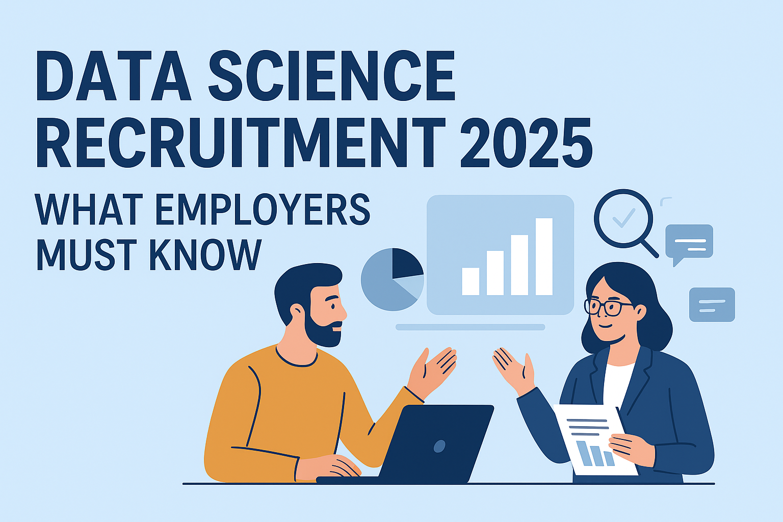 Data Science Recruitment 2025: What Employers Must Know two person talking on Data Science