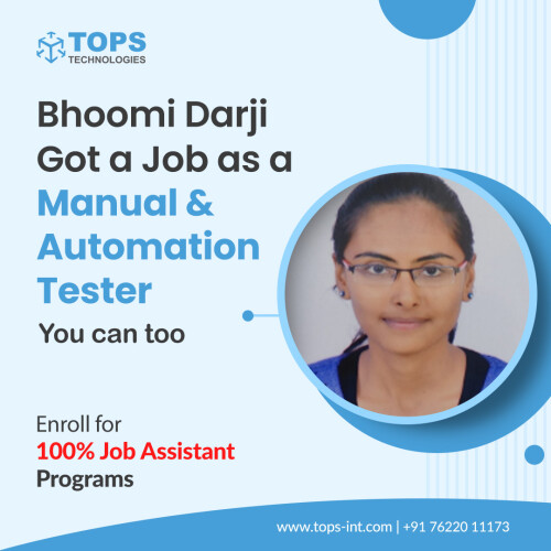 Bhoomi Darji as a Manual & Automation Tester