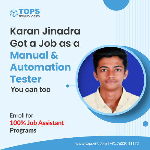 Karan Jinadra as a Manual & Automation Tester