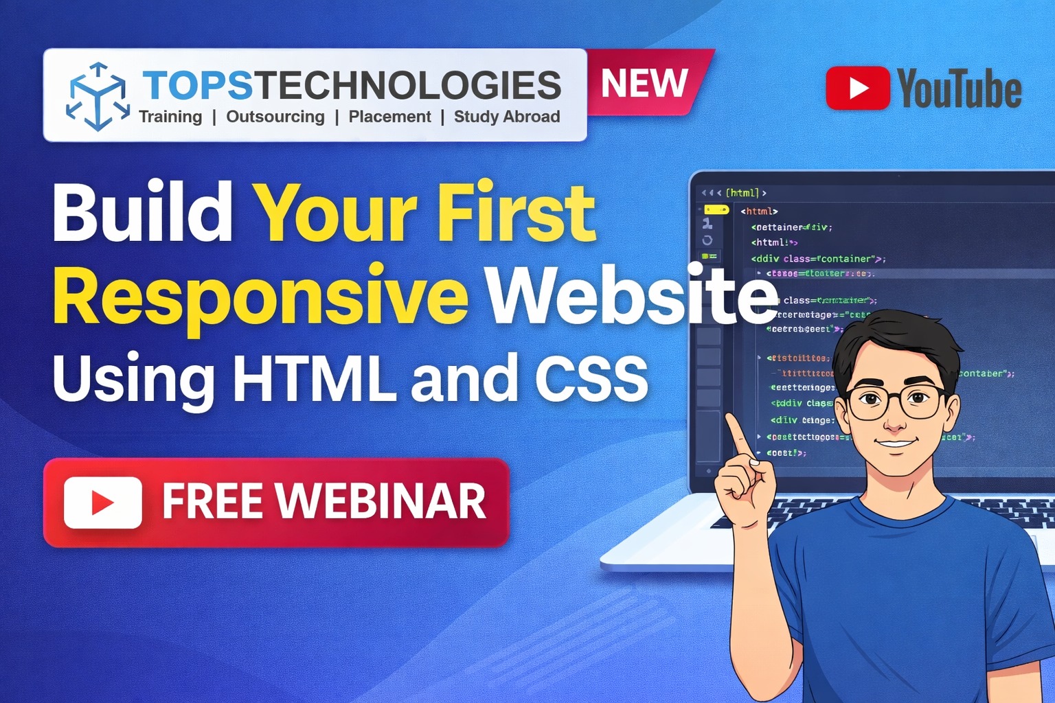 Build Your First Responsive Website Using HTML and CSS Icon Image
