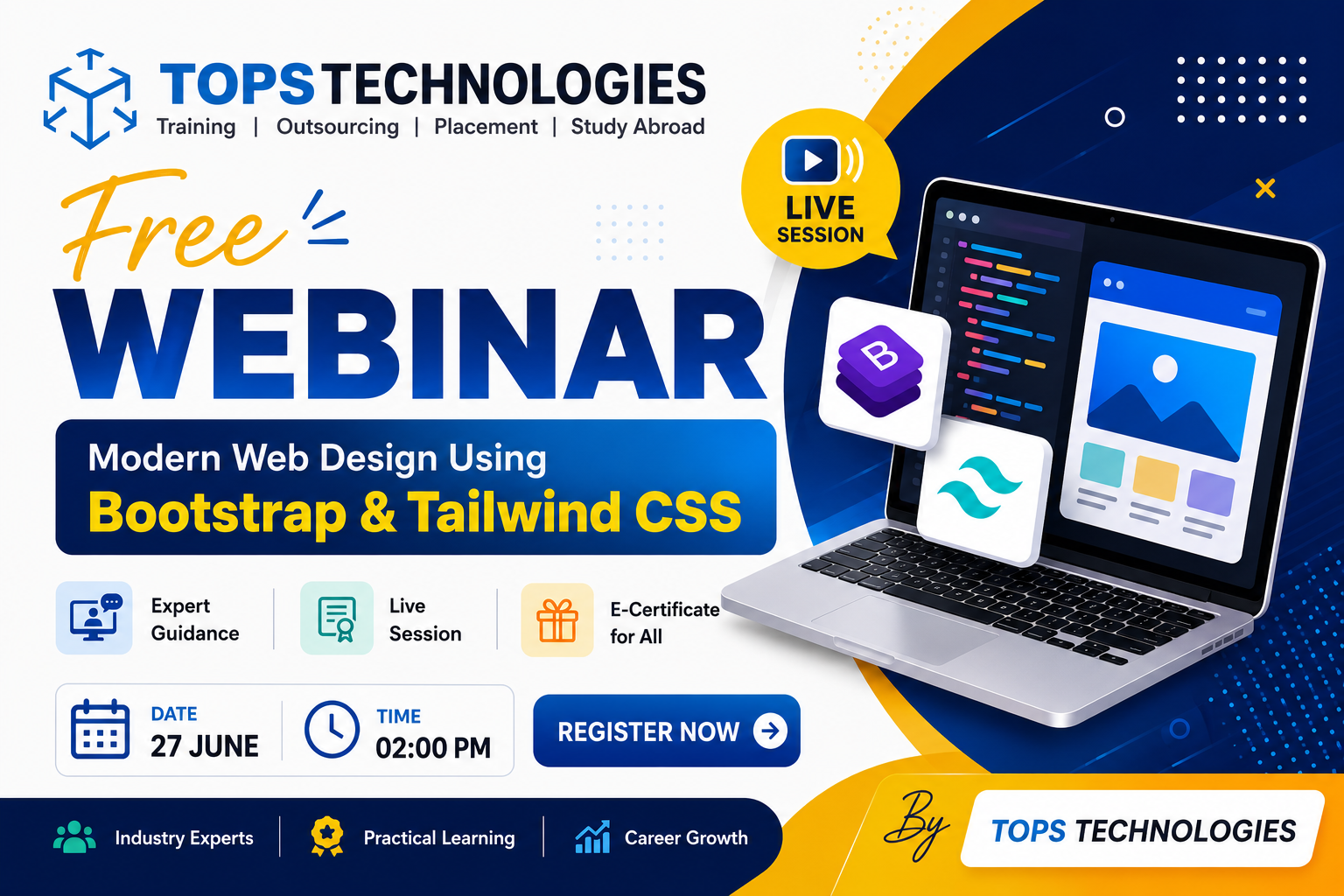 Modern Web Design Using Bootstrap & Tailwind CSS with  Animations Icon Image